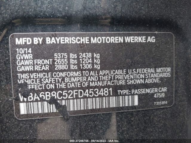 WBA6B8C52FD453481 BMW 6 Series 640i Xdrive