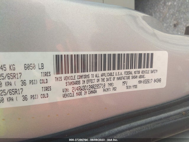 2010 VOLKSWAGEN ROUTAN SE VIN: 2V4RW3D12AR295710