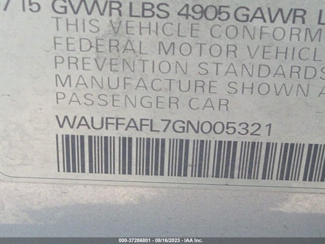 WAUFFAFL7GN005321 Audi A4 Premium Plus