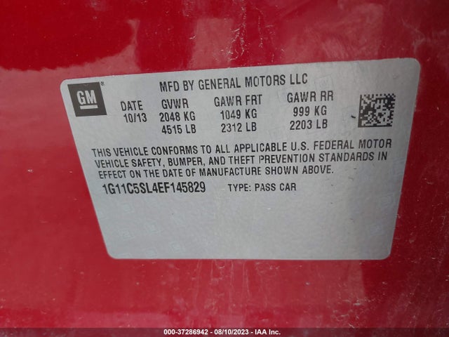 Chevrolet MALIBU LT 2014 1G11C5SL4EF145829 Image 10