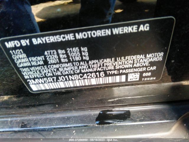 3MW5R7J01N8C42616 BMW 3 Series 330i Xdrive