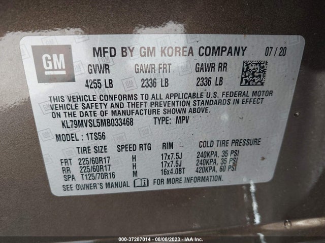 Chevrolet Trailblazer Activ 2021 KL79MVSL5MB033468 Image 9