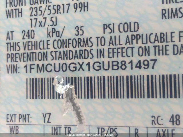 1FMCU0GX1GUB81497 Ford ESCAPE SE