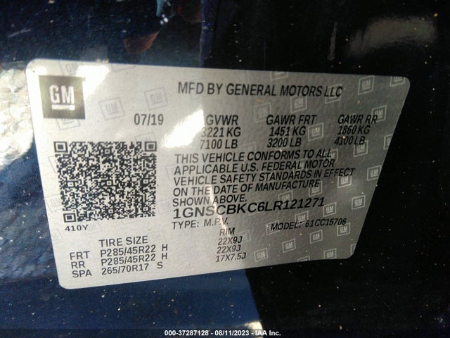 Chevrolet Tahoe Lt 2020 1GNSCBKC6LR121271 Image 9