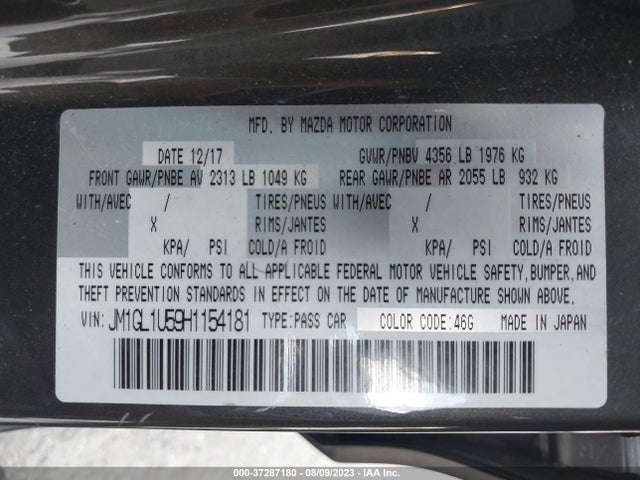 Mazda Mazda6 Sport 2017 JM1GL1U59H1154181 Image 9