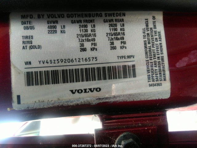 2006 VOLVO XC70 VIN: YV4SZ592061216575