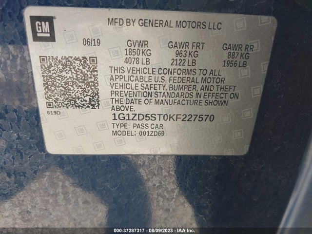 Chevrolet MALIBU LT 2019 1G1ZD5ST0KF227570 Image 9