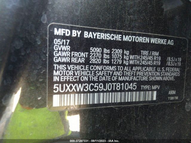 5UXXW3C59J0T81045 BMW X4 Xdrive28i