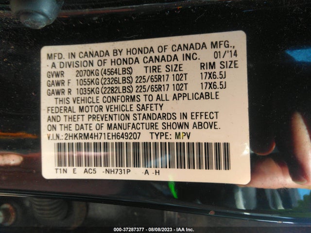 Honda Cr-v Ex-l 2014 2HKRM4H71EH649207 Image 9