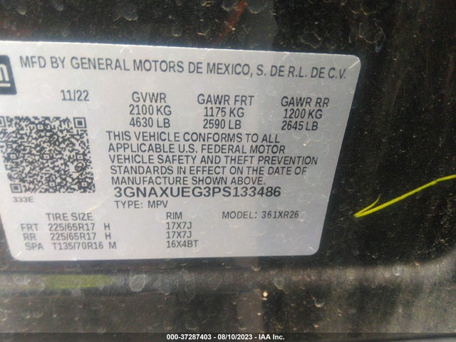 Chevrolet EQUINOX LT 2023 3GNAXUEG3PS133486 Image 9