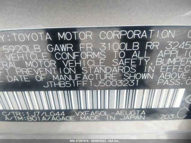 JTHB51FF1J5003231 Lexus Ls Ls 500