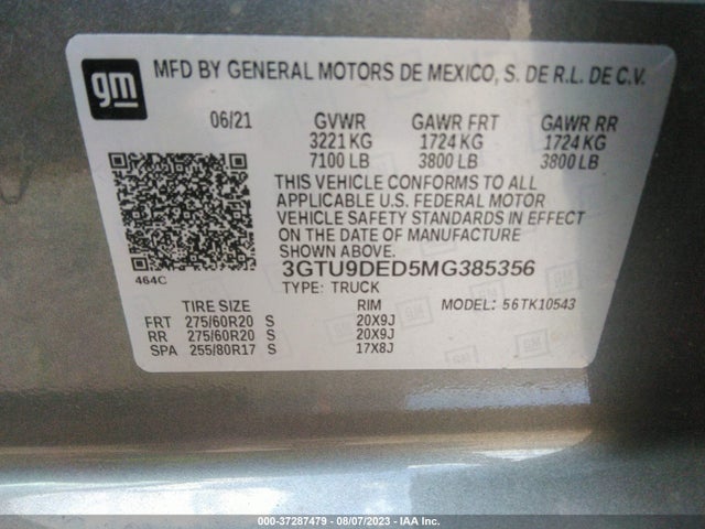 GMC Sierra 1500 Slt 2021 3GTU9DED5MG385356 Image 10