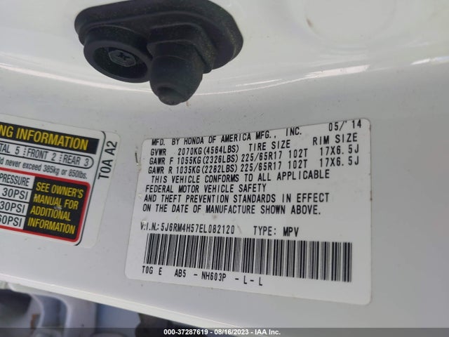 Honda CR-V EX 2014 5J6RM4H57EL082120 Image 9