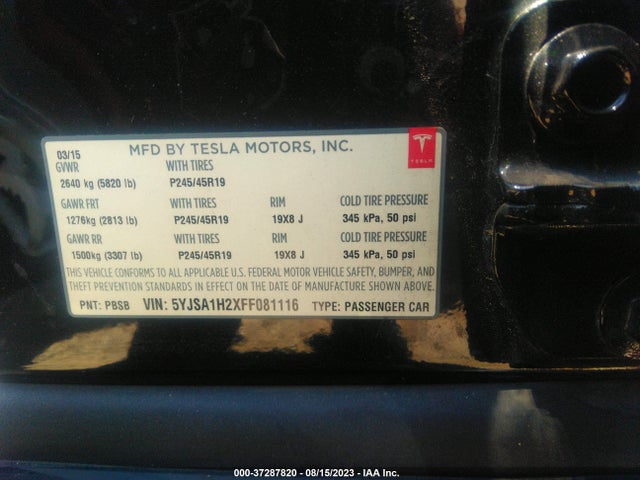 5YJSA1H2XFF081116 Tesla Model S 85d/p85d/70d/90d/p90d