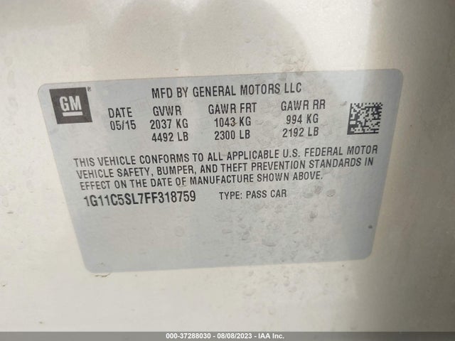 Chevrolet MALIBU LT 2015 1G11C5SL7FF318759 Image 9