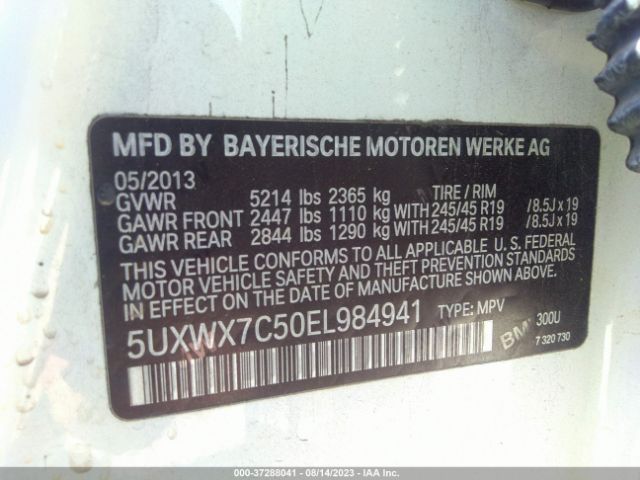 5UXWX7C50EL984941 BMW X3 Xdrive35i