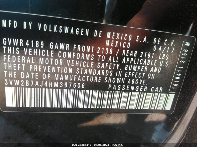 3VW2B7AJ4HM367606 Volkswagen Jetta 1.4t S