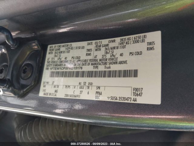 1FTEW1CPXFKD15176 Ford F-150 Xl/lariat/xlt