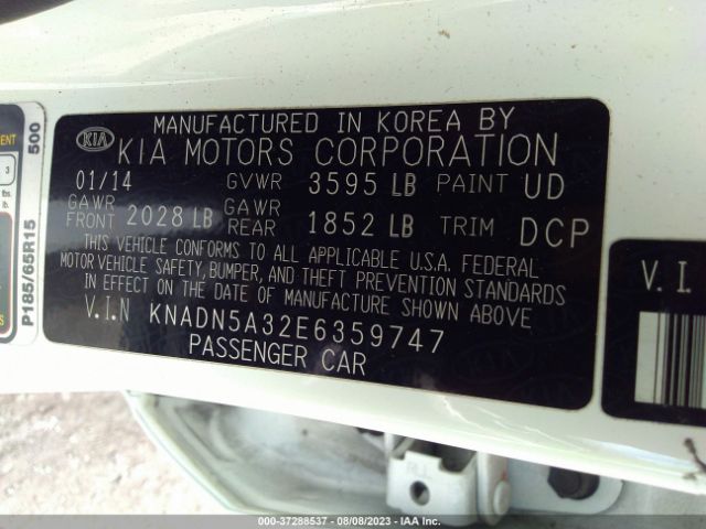 KNADN5A32E6359747 KIA RIO EX