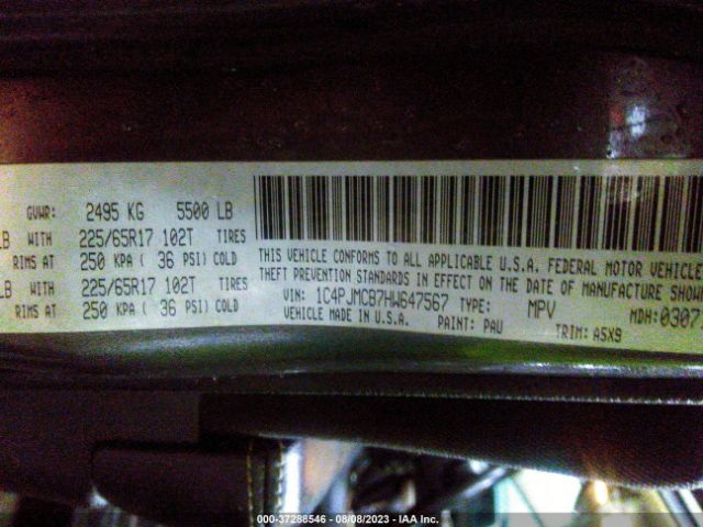 1C4PJMCB7HW647567 Jeep Cherokee Latitude