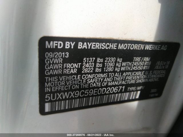 5UXWX9C59E0D20671 BMW X3 Xdrive28i