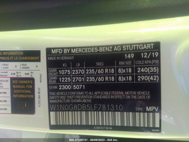 W1N0G8DB5LF781310 Mercedes-Benz Glc Glc 300