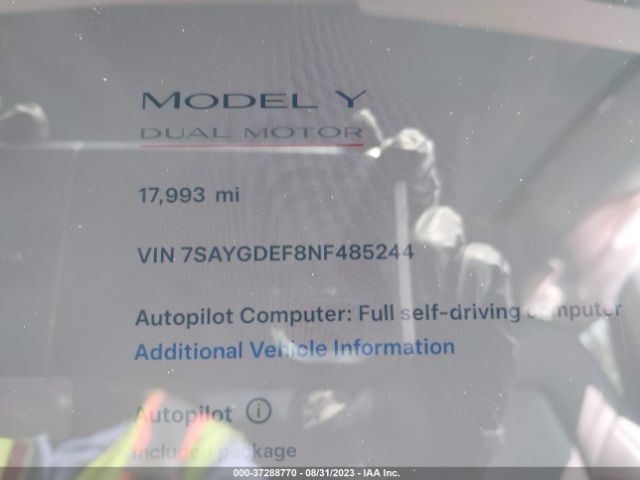 7SAYGDEF8NF485244 Tesla Model Y Performance