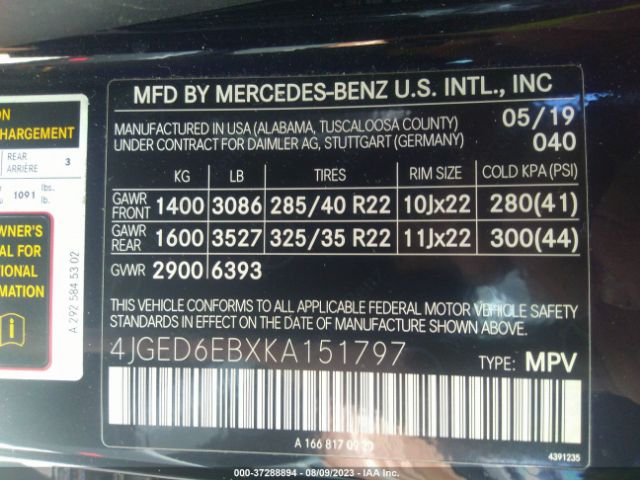 4JGED6EBXKA151797 Mercedes-Benz Gle Amg Gle 43