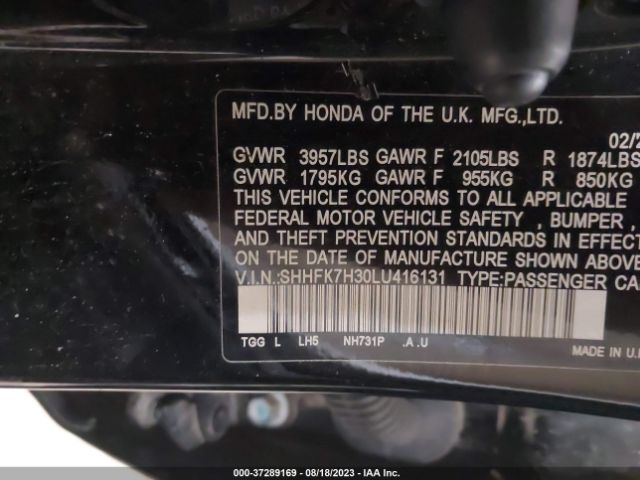 SHHFK7H30LU416131 Honda Civic Hatchback Lx