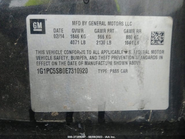 Chevrolet Cruze 1lt 2014 1G1PC5SB0E7310920 Image 15