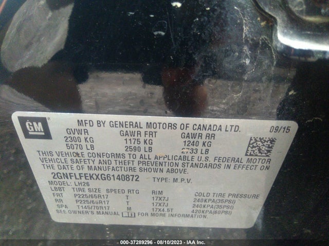 Chevrolet EQUINOX LT 2016 2GNFLFEKXG6140872 Image 9