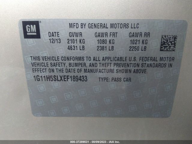 1G11H5SLXEF189433 Chevrolet Malibu 1lz