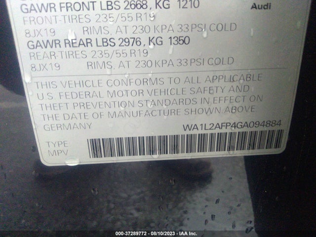 WA1L2AFP4GA094884 Audi Q5 Premium Plus