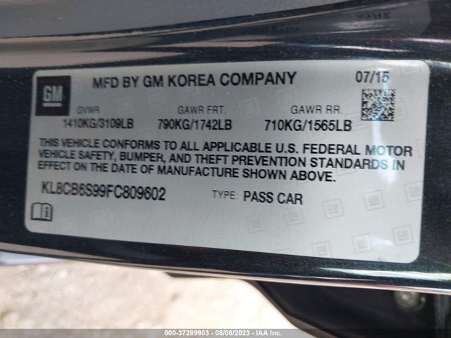 Chevrolet SPARK LS 2015 KL8CB6S99FC809602 Image 9
