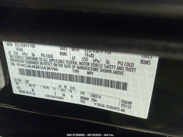 Ford Escape Titanium 2014 1FMCU9J92EUA36190 Image 9