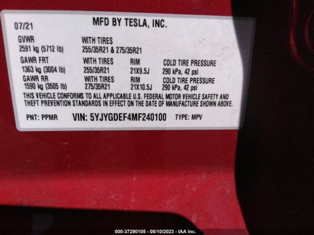 5YJYGDEF4MF240100 Tesla Model Y Performance