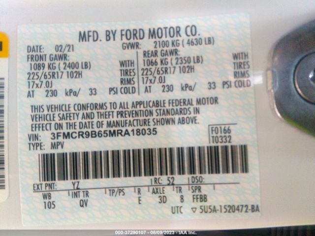 3FMCR9B65MRA18035 Ford Bronco Sport Big Bend
