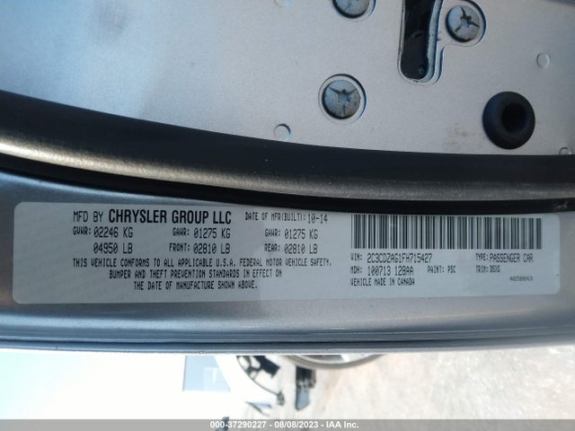 2015 DODGE CHALLENGER SXT VIN: 2C3CDZAG1FH715427