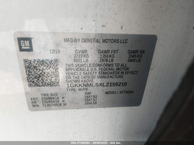 1GKKNMLSXLZ159210 GMC ACADIA SLT