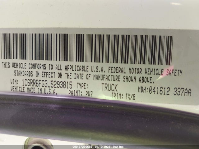 1C6RR6FG3JS293815 RAM 1500 Tradesman