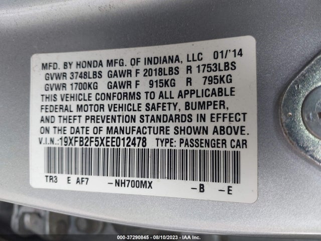 Honda Civic Sedan Lx 2014 19XFB2F5XEE012478 Image 15