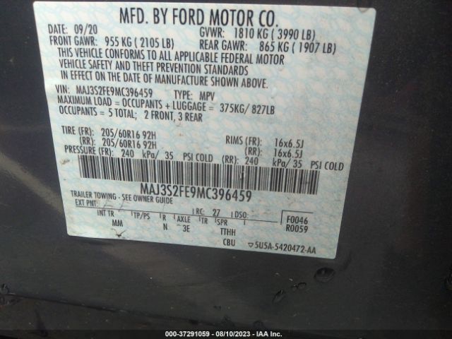 MAJ3S2FE9MC396459 Ford ECOSPORT S