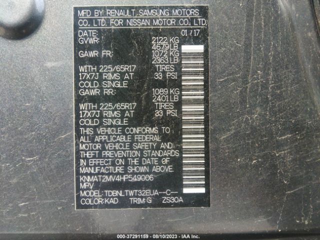 KNMAT2MV4HP549006 Nissan ROGUE SV