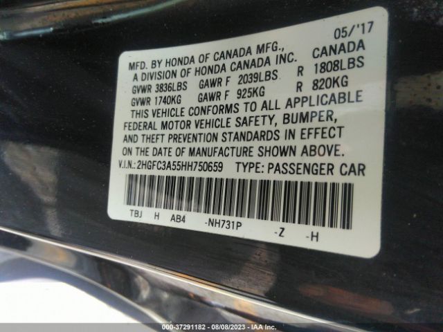 2HGFC3A55HH750659 Honda Civic Coupe Si