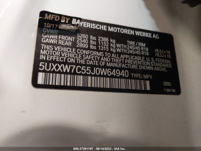 5UXXW7C55J0W64940 BMW X4 M40i