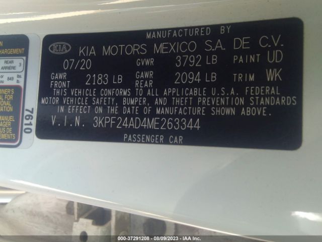3KPF24AD4ME263344 KIA Forte Lxs