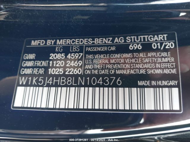 W1K5J4HB8LN104376 Mercedes-Benz Cla Cla 250