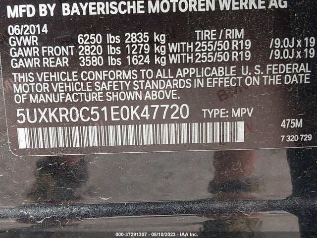 BMW X5 Xdrive35i 2014 5UXKR0C51E0K47720 Image 9