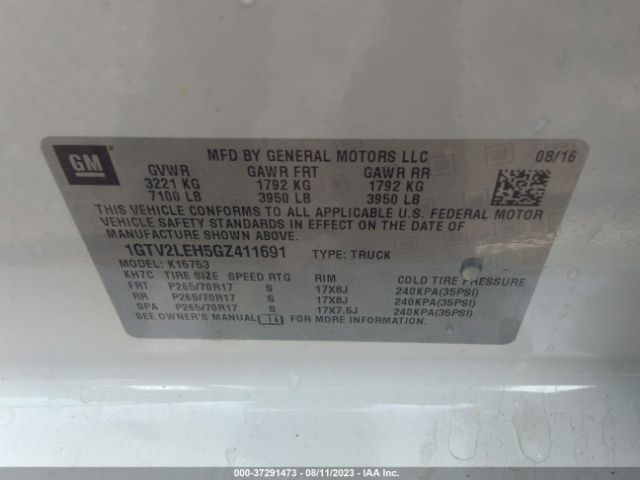 1GTV2LEH5GZ411691 GMC SIERRA 1500