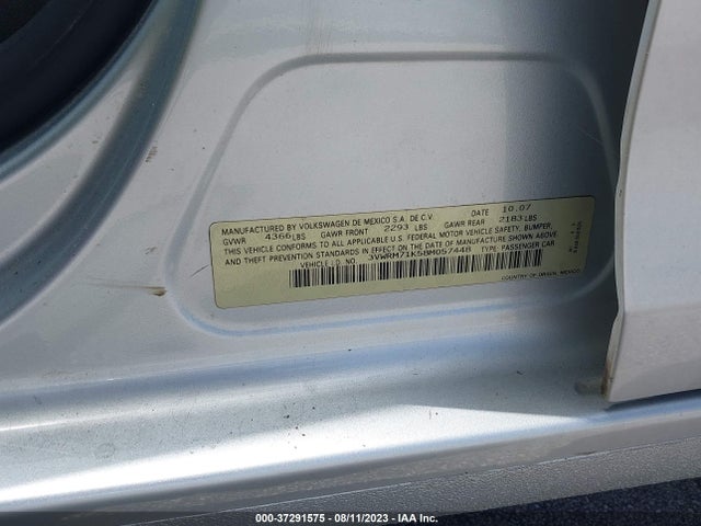 2008 VOLKSWAGEN JETTA SEDAN SE/SEL VIN: 3VWRM71K58M057448